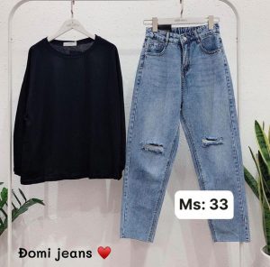quần baggy jeans rách nữ giá rẻ