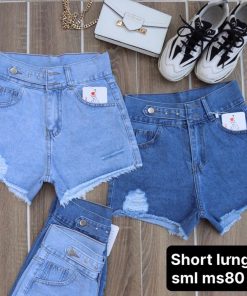 quần short jeans nữ lưng kiểu giá rẻ
